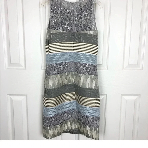 Kay Unger Striped Media dress size 10 subtle sequins - Picture 3 of 6